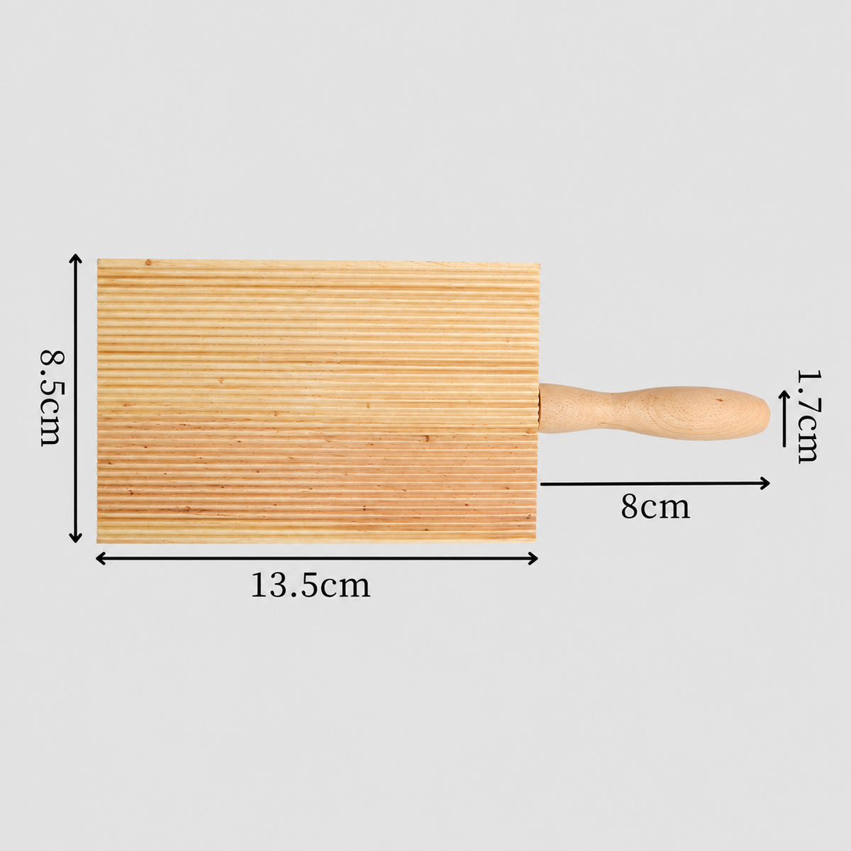 Wooden Gnocchi Board, Natural Wood Pasta Making Tool with Handle