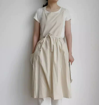 Fresh Cotton Pleated Skirt Apron Kitchen Baking Cooking Vest Apron