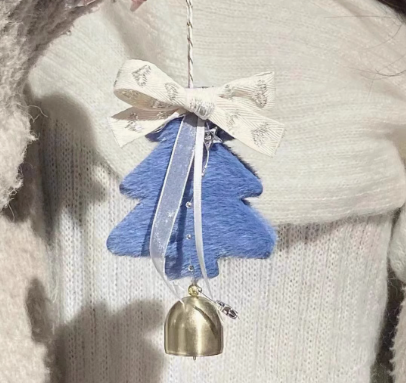 Plush Christmas Tree Bell Ornament Soft Hanging Decoration