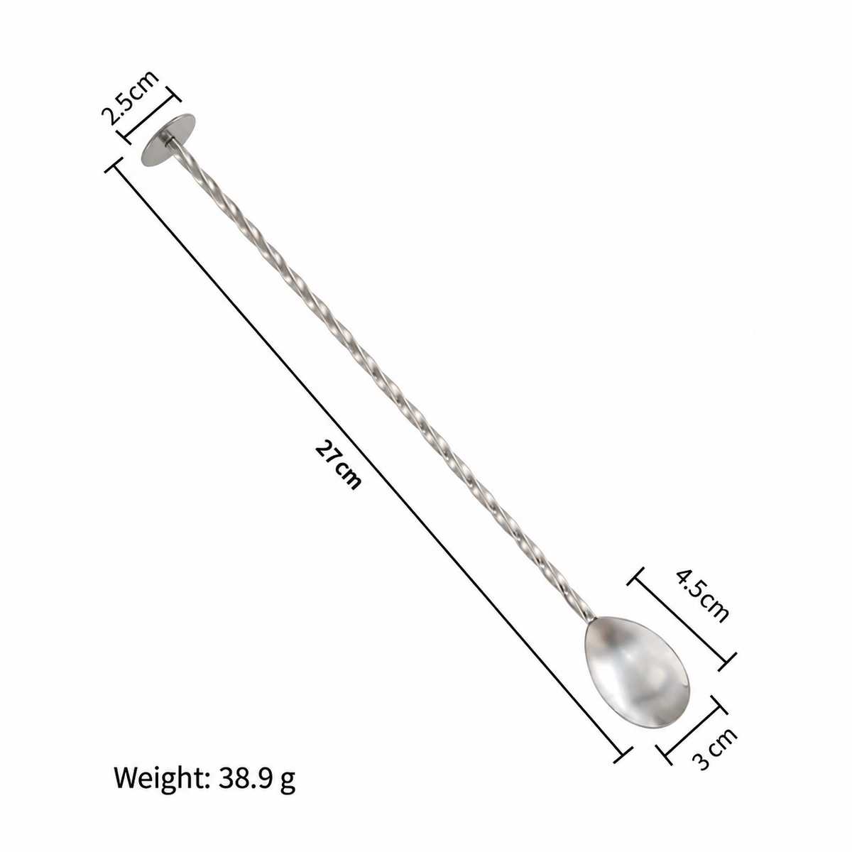 Stainless Steel Long Handle Bar Spoon, Double Ended Cocktail Spoon Fork