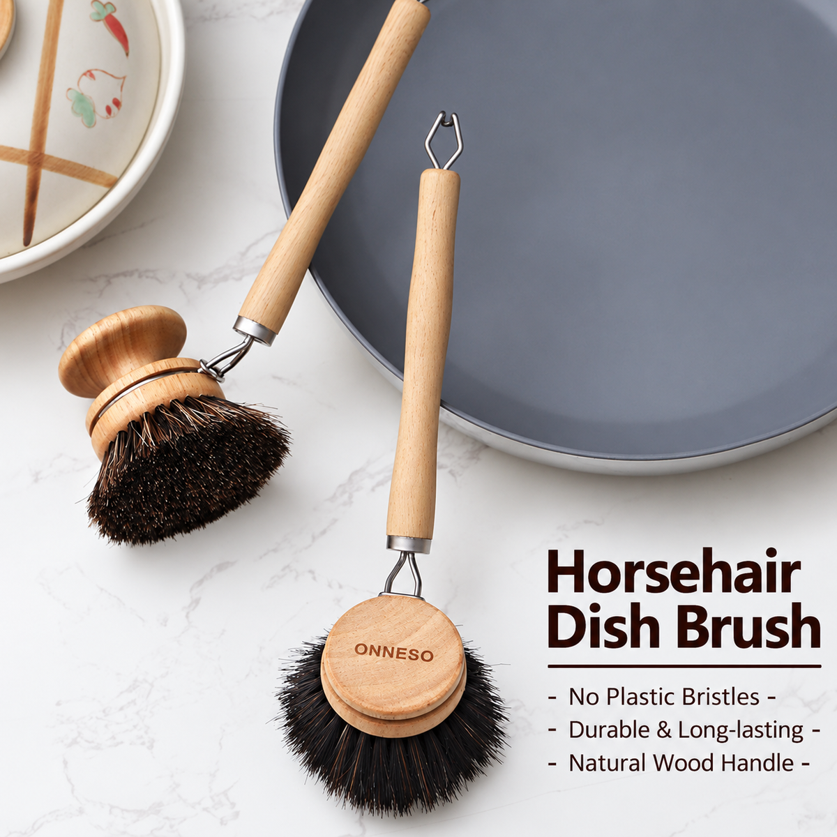 Solid Wood Long Handle Dish Brush Replaceable Sisal Brush Head Kitchen Cleaning Brush