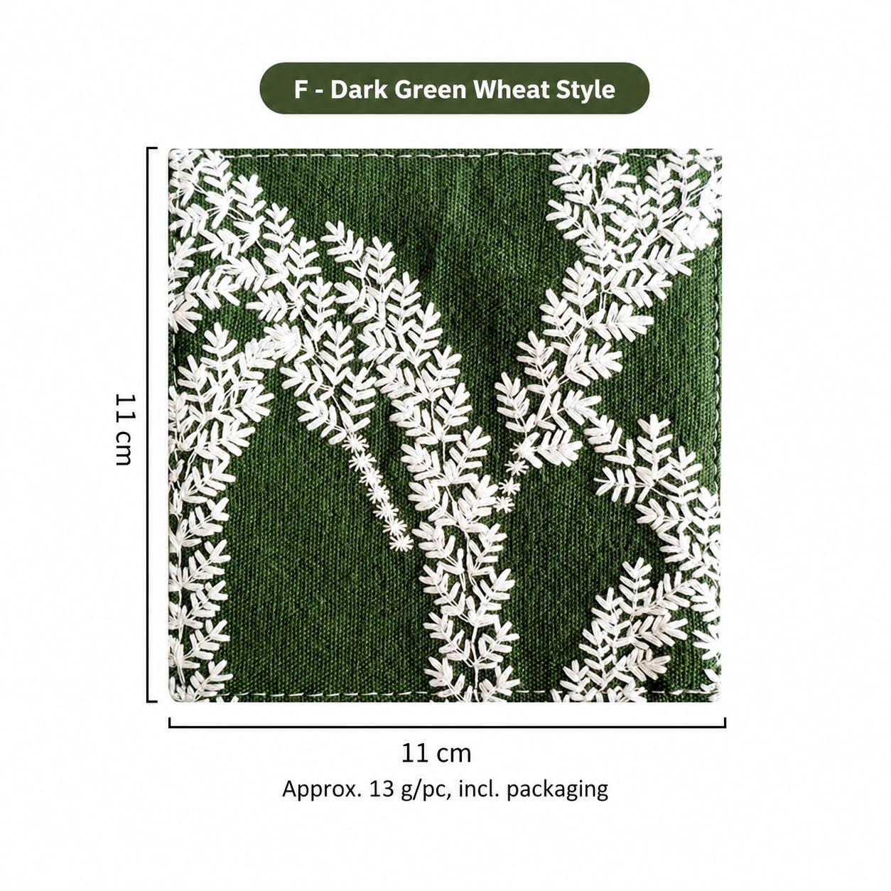 Embroidered Linen Coaster, Heat Resistant Coffee Cup Mat