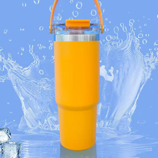 30oz Insulated Tumbler with Handle and Straw