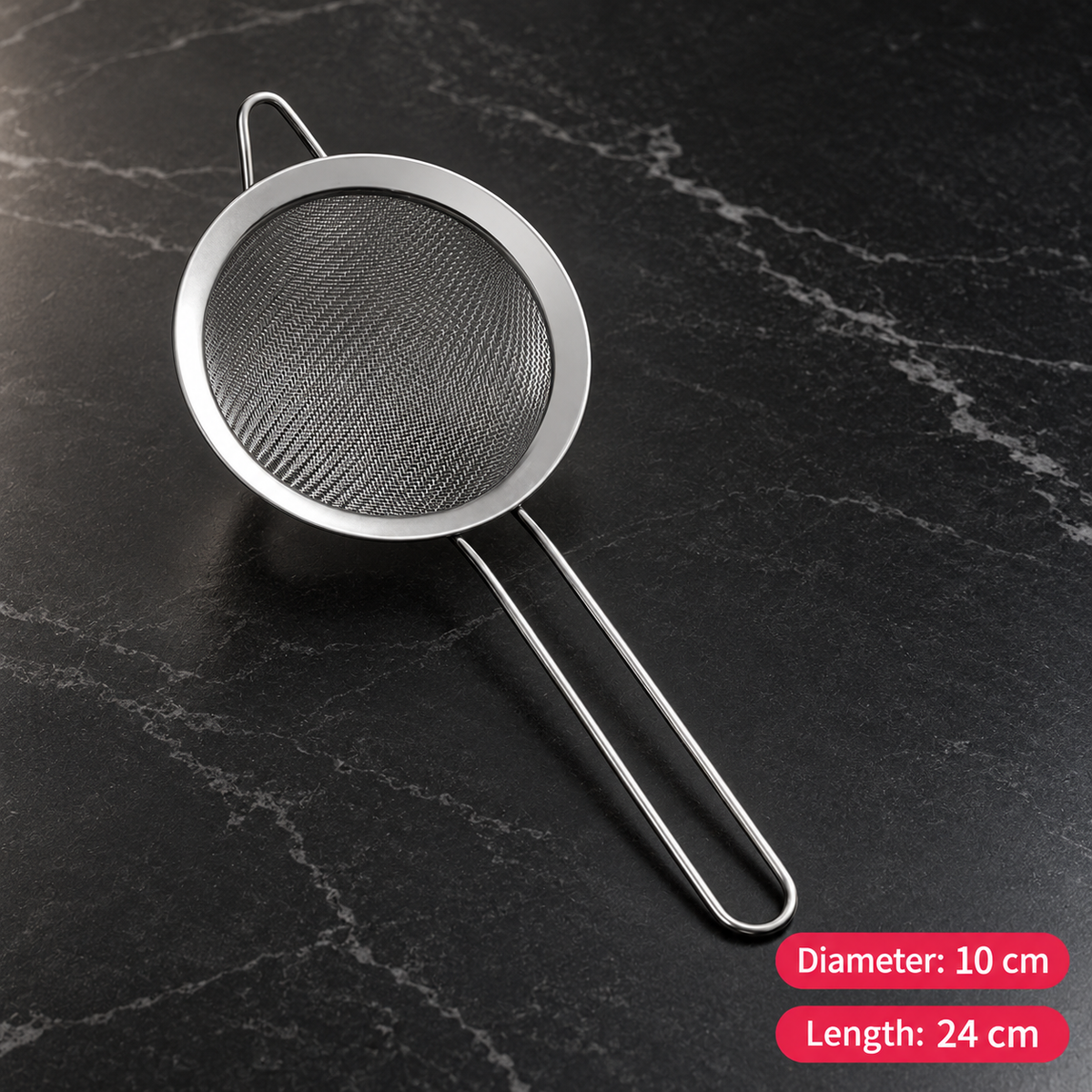 Stainless Steel Fine Mesh Strainer Kitchen Sieve with Long Handle