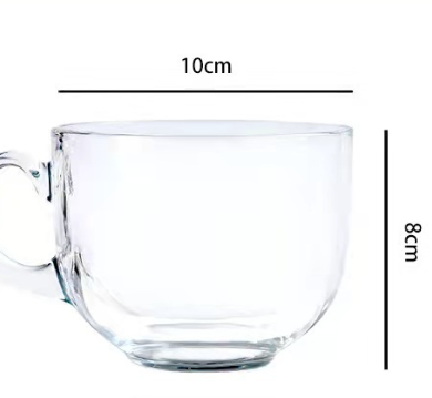 Clear Glass Breakfast Milk Mug with Handle