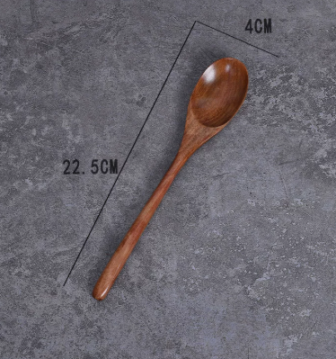 Solid Wood Small Dining Spoon with Natural Grain