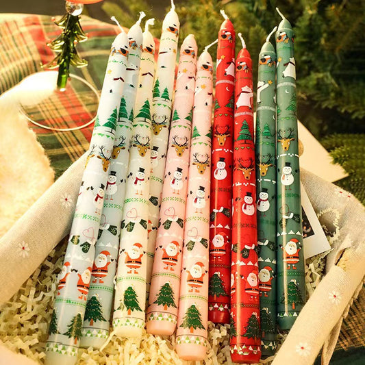 25cm Christmas Taper Candles โ Set of 2