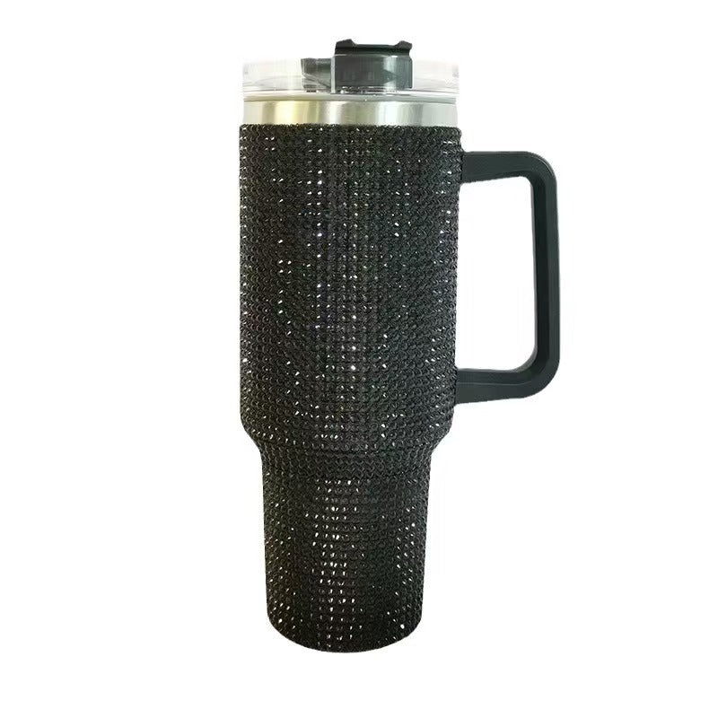 40oz Rhinestone Handle Insulated Tumbler