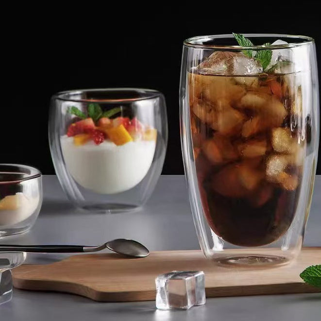 Double Wall Glass Coffee Cup Heat Resistant Mug