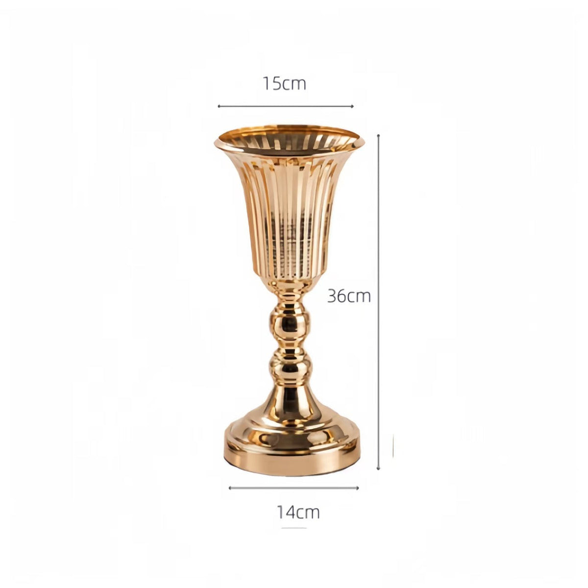 Iron Candleholder Flower Vase Container Metal Decor, Heavy Duty Exquisite Ornament