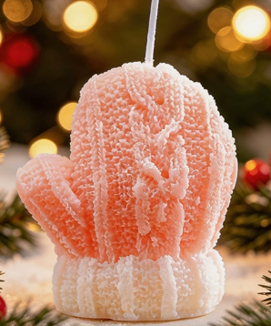 Christmas Knitted Mitten Shaped Scented Candle