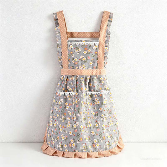 Floral Princess Apron โ Vintage Lace Kitchen Apron for Cooking & Baking