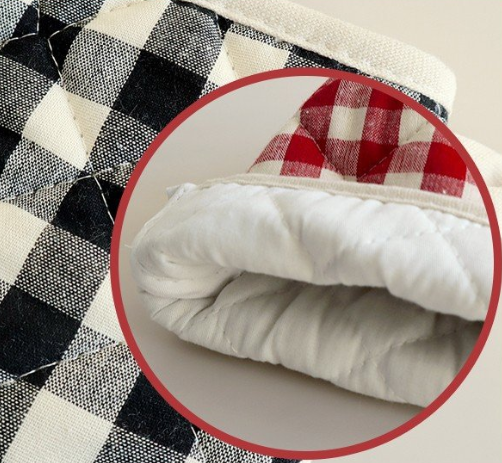 Plaid Heat Resistant Oven Mitt Kitchen Cooking Glove