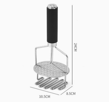 Stainless Steel Double Layer Potato Masher with Ergonomic Handle