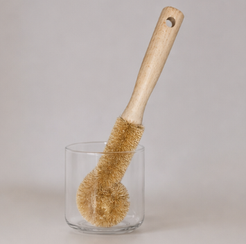 Coconut Coir Brush Small Cup Cleaning Brush Wooden Handle Bottle Brush Glass Cup Scrubber Pot Brush
