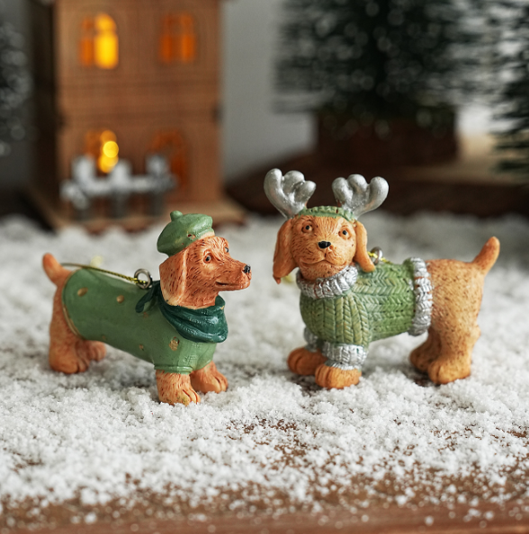 Christmas Dachshund Dog Hanging Ornament