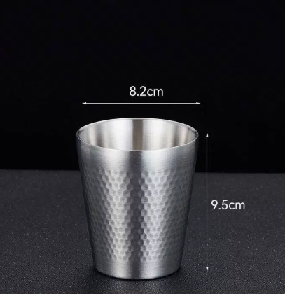 Silver Hammered 304 Stainless Steel Double Wall Tumbler
