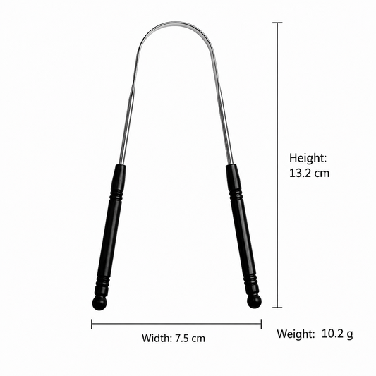Stainless Steel U-Shaped Tongue Scraper – Oral Hygiene Tongue Cleaner for Bad Breath Removal – Multiple Colors
