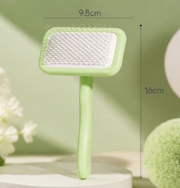 Pet Slicker Brush for Dogs & Cats โ Stainless Steel Pins, White Plastic Handle, Deshedding & Dematting Grooming Tool