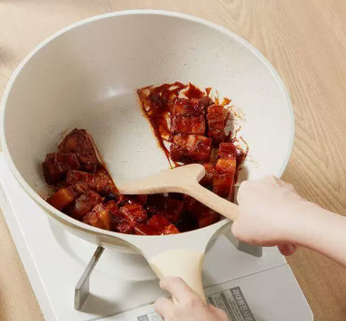 Long Handle Wooden Cooking Spatula for Nonstick Pans