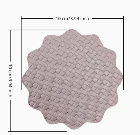 Textured Floral PU Leather Coaster Heat Resistant Table Mat
