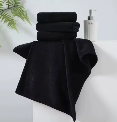 Black Microfiber Towel, Soft Quick Dry Absorbent Cleaning Cloth