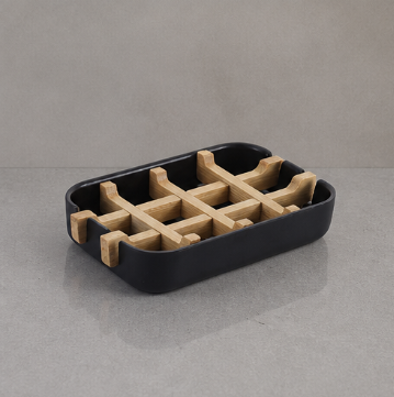 Bamboo Fiber Soap Dish with Drainage Design – Detachable, Easy-Clean, Moisture-Proof Travel Soap Holder