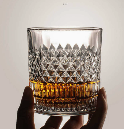 Clear Crystal Style Tumbler with Diamond Cut Pattern