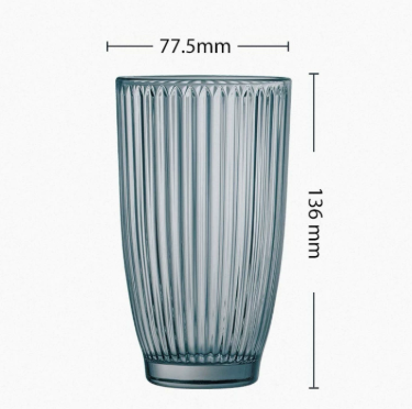 Blue Tempered Glass Drinking Cup
