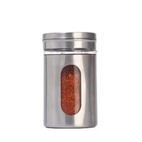 Stainless Steel Glass Spice Jar – Adjustable Seasoning Shaker