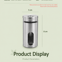 Stainless Steel Glass Spice Jar – Adjustable Seasoning Shaker