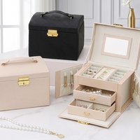 Luxury Jewelry Box – Multi-Layer Jewelry Organizer with Mirror
