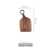 Couple Black Walnut Cutting Board Set – 1.5 cm Thick Wooden Cheese & Serving Boards