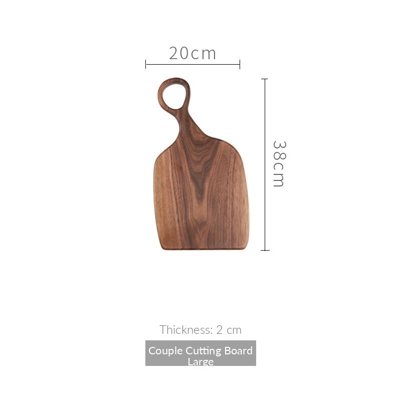 Couple Black Walnut Cutting Board Set – 1.5 cm Thick Wooden Cheese & Serving Boards