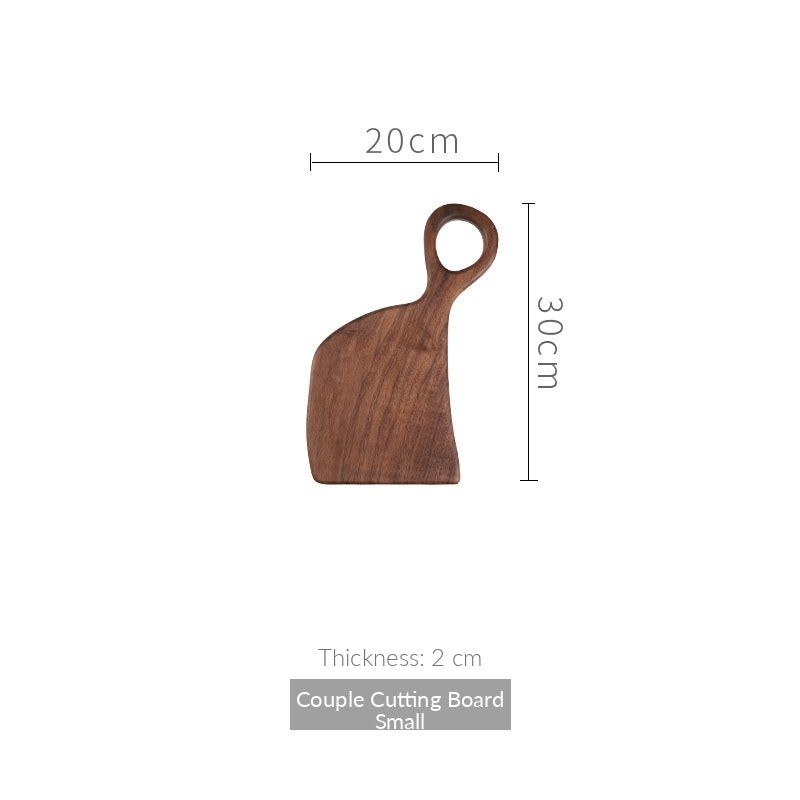 Couple Black Walnut Cutting Board Set – 1.5 cm Thick Wooden Cheese & Serving Boards