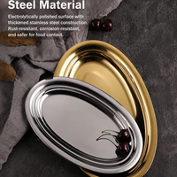 Stainless Steel Oval Serving Tray – Polished Decorative Metal Tray for Jewelry, Dessert, Table Display