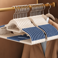 Non-Slip No Bump Clothes Hangers – Reinforced Space Saving Garment Hangers with Side Hooks