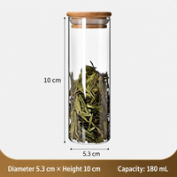 Glass Storage Canister with Bamboo Lid – Airtight Clear Glass Jar for Tea, Spices & Dry Food