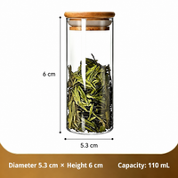 Glass Storage Canister with Bamboo Lid – Airtight Clear Glass Jar for Tea, Spices & Dry Food