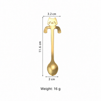 Cute Cat Hanging Spoon – Stainless Steel Coffee & Dessert Spoon with Cup Rim Hook for Tea, Drinks & Café Serving
