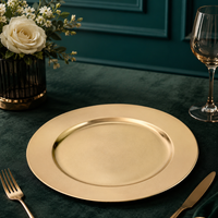 Gold Plastic Charger Plate Easy Clean Non-Toxic Decor Table Plate