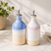 Wabi-Sabi Ceramic Oil Dispenser – Automatic Pour Olive Oil & Vinegar Bottle