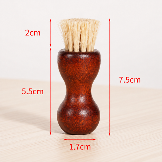 Gourd-Shaped Horsehair Leather Care Brush – Polishing, Oiling & Cleaning Tool for Shoes, Bags and Leather Goods