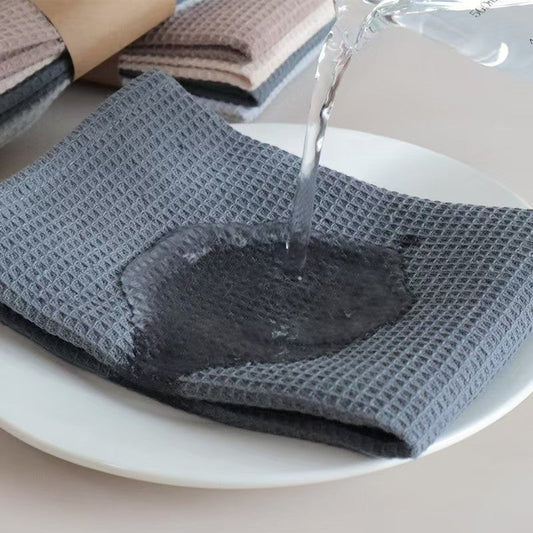 Cotton Waffle Dish Cloth Solid Color Kitchen Towel