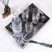 Marble Pattern Rectangular Storage Tray Modern Decorative Organizer Serving Tray Home Countertop Accent Tray