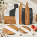Marble & Wood Serving Board – Charcuterie, Cheese & Pizza Board