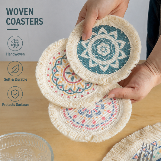 Printed Boho Placemat, Mandala Tassel Table Mat for Kitchen Decor