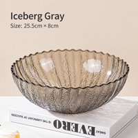 Decorative Ripple Plastic Fruit Bowl Large Flower Shape Snack Serving Basket