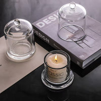 Glass Cloche Cover Candle Display Dome Windproof Cover