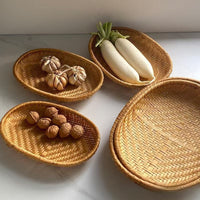 Woven Bamboo Oval Storage Basket